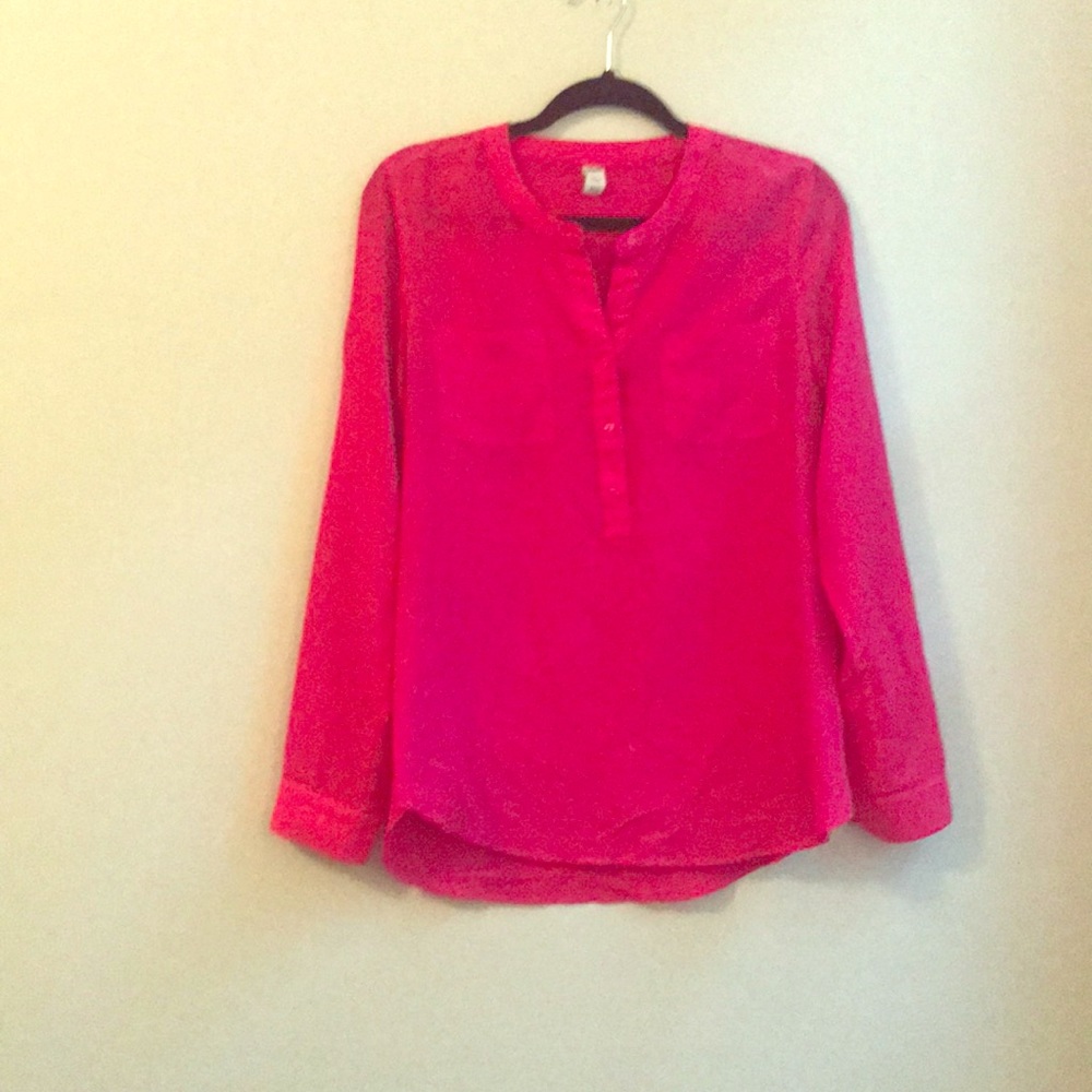 ☀️Half Button Down Blouse in Pink☀️